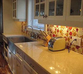 how to install a mosaic glass tile kitchen backsplash, kitchen backsplash, kitchen design, tiling, wall decor, Owned by glasstilestore com