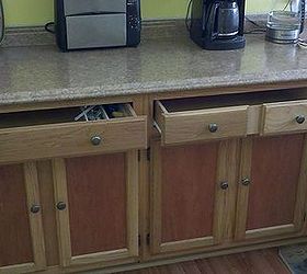picture frame kitchen cabinets and tile breakfast bar, home decor, kitchen cabinets, kitchen design, Large deep full access drawers