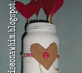 jar of hearts, chalk paint, crafts, seasonal holiday decor, ribbon twine and chalk paint