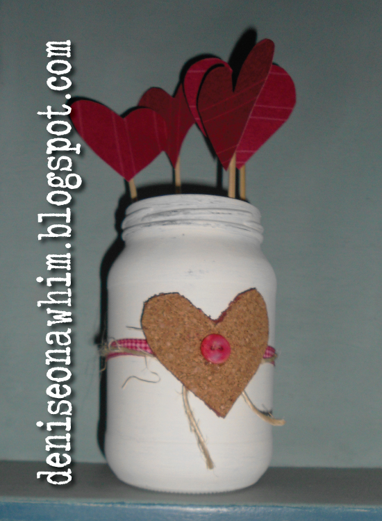 jar of hearts, chalk paint, crafts, seasonal holiday decor, ribbon twine and chalk paint