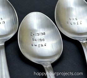 how to stamp spoons, crafts, repurposing upcycling, Love notes on spoons for my husband s morning coffee