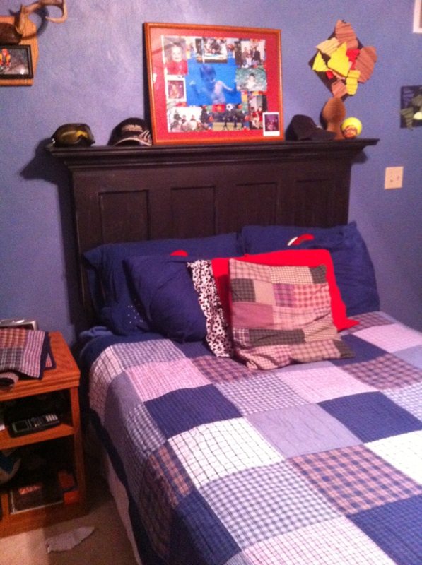 full size headboard made from old 100 year old door, painted furniture, repurposing upcycling