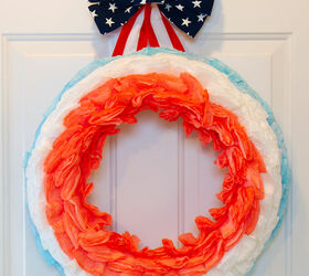 fourth of july coffee filter wreath, crafts, seasonal holiday decor, wreaths, Fourth of July Wreath