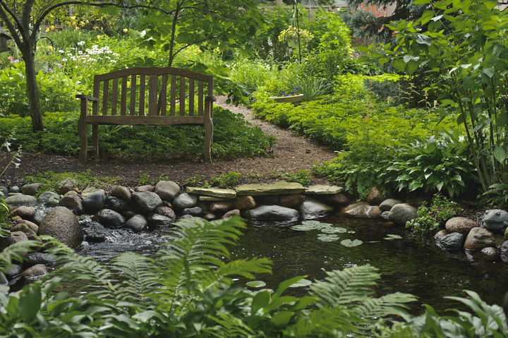 water gardens, outdoor living, ponds water features, A shady pond provides cool relief from summer s heat