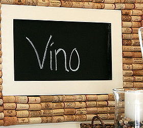 diy combination chalk and cork board, chalkboard paint, crafts, Chalkboard trimmed out surrounded by wine corks