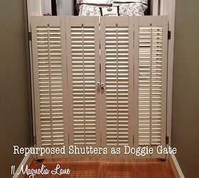 dog gate from vintage plantation shutters, repurposing upcycling, The finished project