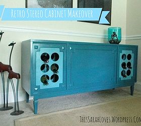 retro stereo cabinet transformation, kitchen cabinets, painted furniture, repurposing upcycling, Finished