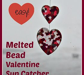 valentine melted bead sun catchers, crafts, seasonal holiday decor, valentines day ideas, This craft is quick easy and inexpensive