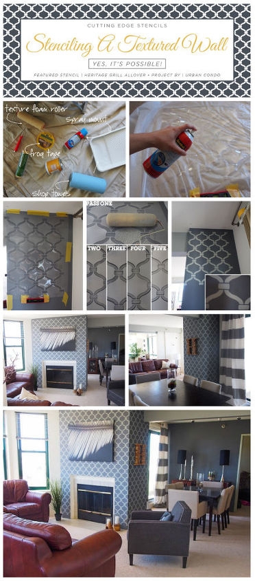 stenciling a textured wall yes it s possible, home decor, living room ideas, paint colors, painting, wall decor