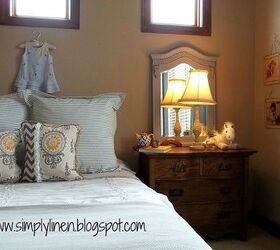 little sisters big girl bedroom reveal, bedroom ideas, home decor, shabby chic, snap shot of shabby chic bedding purchased at Target and a diy pillow with Ikat chevron