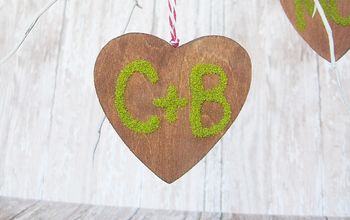 Creating Personalized Faux Moss Heart Ornament #valentinesday