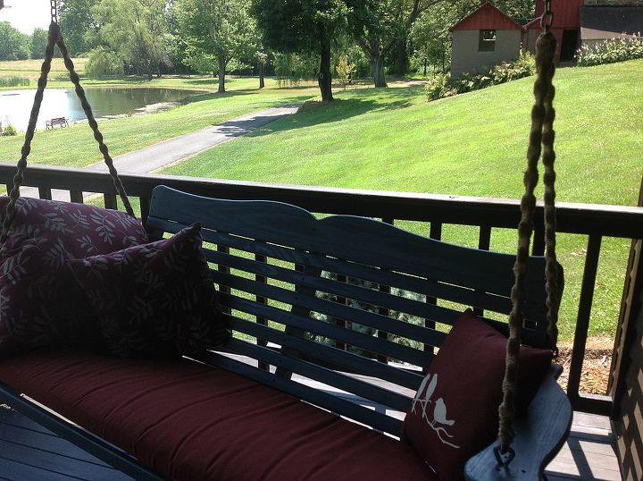 porch swing chains, outdoor furniture, outdoor living, painted furniture, porches