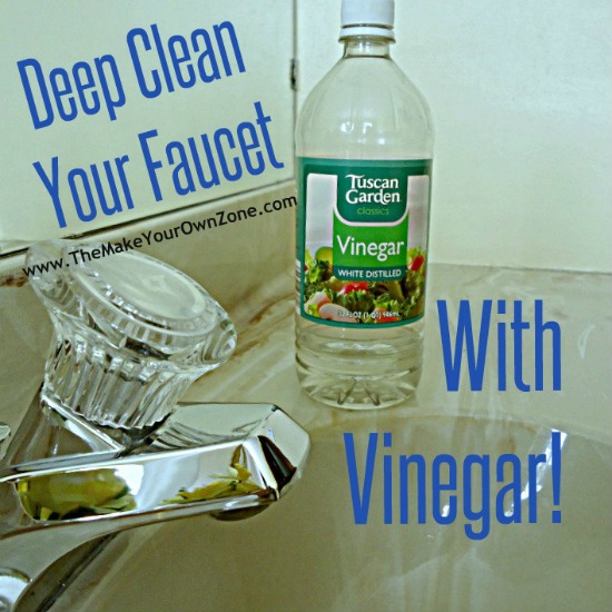get rid of mineral deposits on your faucet with vinegar, bathroom ideas, cleaning tips, kitchen design, Vinegar is a great homemade solution to deep clean a faucet