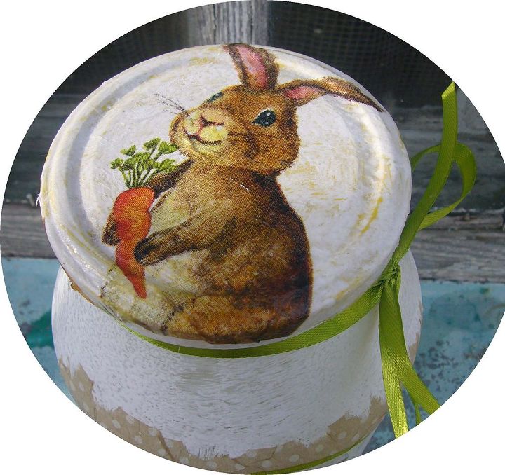 ideas de decoupage bunny jar