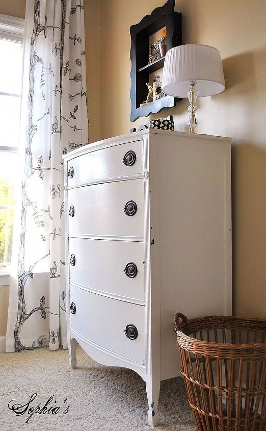 girls budget bedroom makeover, bedroom ideas, home decor, Re finished dresser and neutral paint