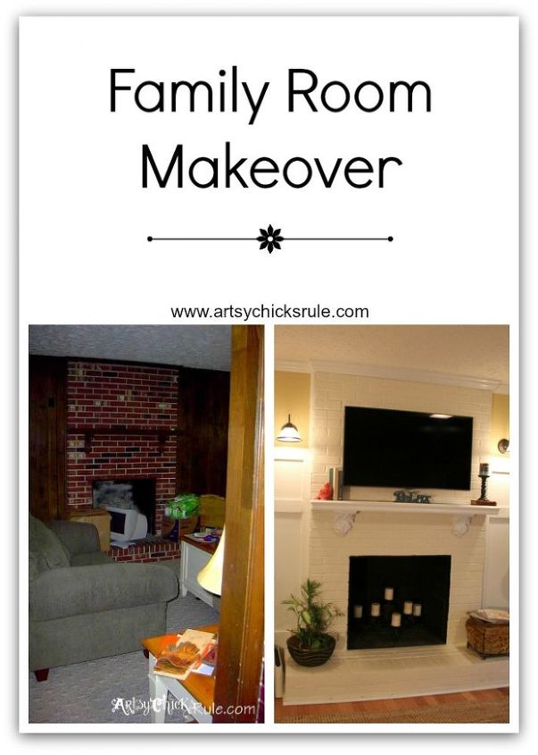family room makeover a new tv a level, fireplaces mantels, home decor, living room ideas, painting, Before and after the cave turned bright cheerful and now spacious space