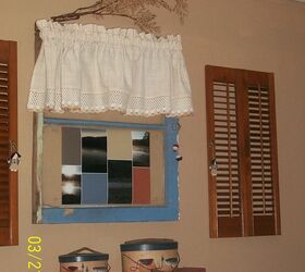 old window shutters, home decor, The pic I wanted to add was low resolution I had a mix of the lake pic I had taken last summer Made into one