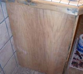 mind blowing make over of barn wood bath cabinets, bathroom ideas, diy, kitchen cabinets, painted furniture, woodworking projects, Oak panels were cut and glued in to the panel insets covering the barn wood and creating a new flat surface