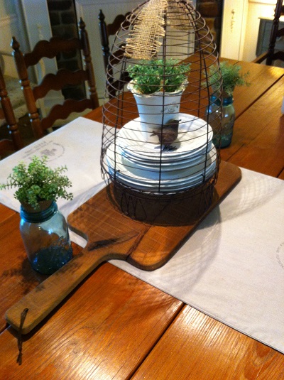 new farmhouse decor, home decor, I scored on this handcrafted breadboard It is now a centerpiece on my farmhouse table