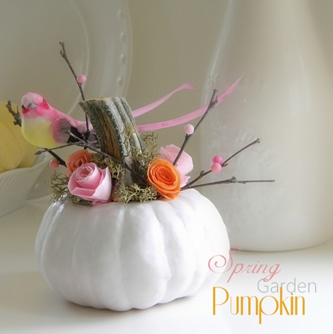 a spring garden pumpkin, crafts, halloween decorations, seasonal holiday decor