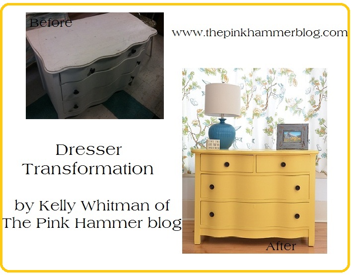 before amp after dresser transformation by the pink hammer blog, painted furniture, Before After