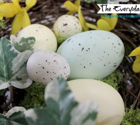 an easy spring bird nest with speckled eggs project, crafts, seasonal holiday decor, wreaths, then adding some beautiful speckled pastel eggs