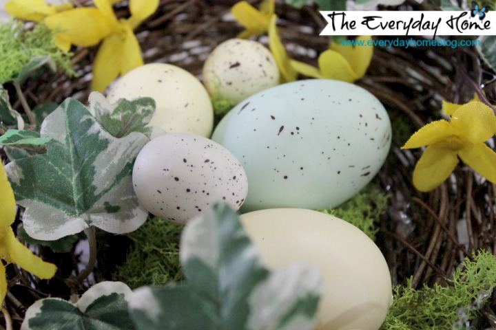 an easy spring bird nest with speckled eggs project, crafts, seasonal holiday decor, wreaths, then adding some beautiful speckled pastel eggs