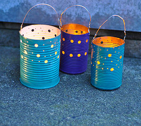 upcycled tin can luminaries, crafts, decoupage, repurposing upcycling