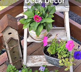 junky deck decor, decks, flowers, gardening, repurposing upcycling