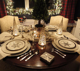holiday dining room ralph lauren amp goodwill, christmas decorations, seasonal holiday decor, Silver snowflake dishes from Ralph Lauren