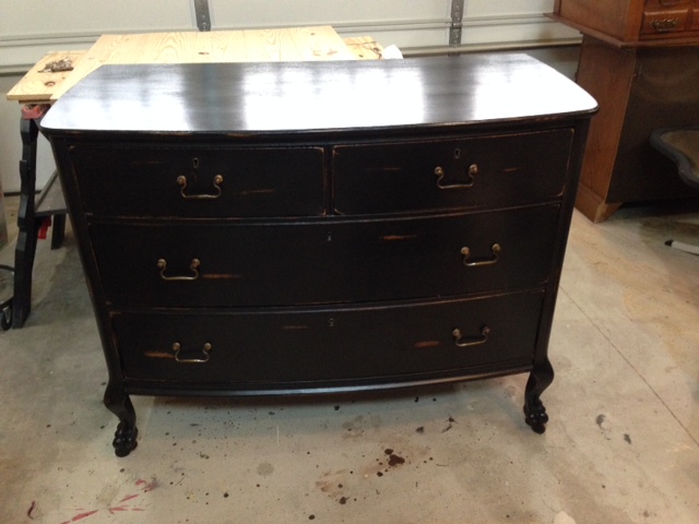 old dresser new live, painted furniture, New black beauty Love the Van Gogh colors