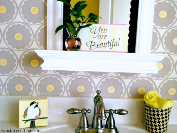add detail with scalloped trim easy mirror makeover, bathroom ideas, crafts, home decor, Perfect for the bathroom