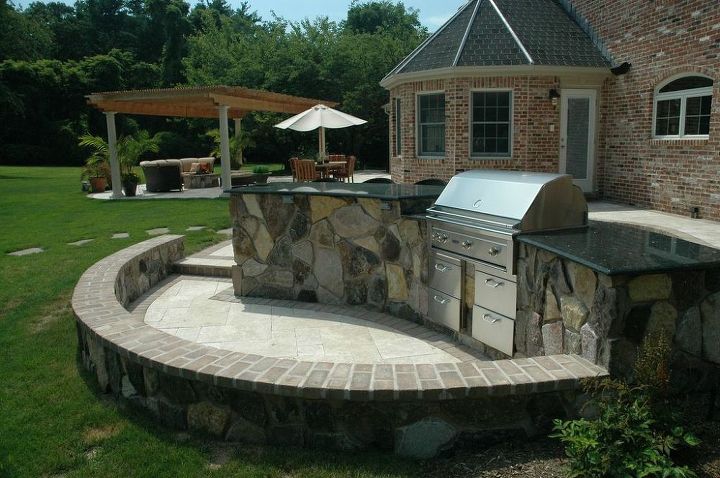 are you thinking about travertine for your new patio, concrete masonry, decks, outdoor living, patio, pool designs, spas, woodworking projects, Outdoor Kitchens