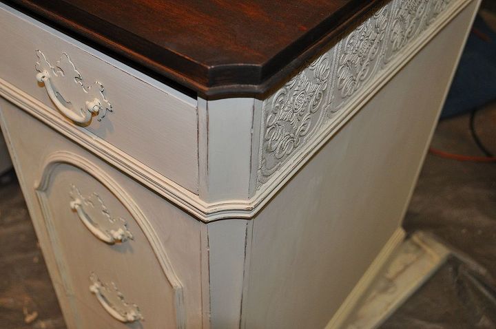 elegant country chic desk redo, painted furniture