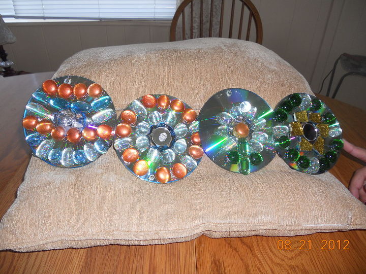 q new creations of cd disc spinners and tiers, crafts