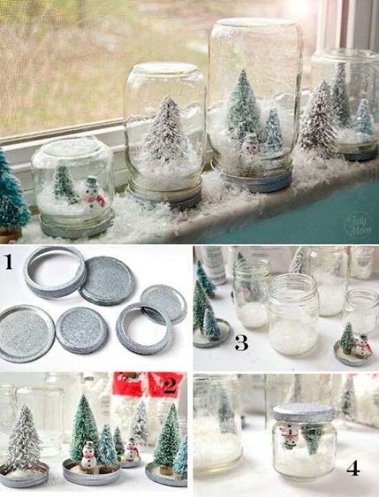 do a christmas decoration by yourself, crafts, seasonal holiday decor, Snow paperweight You have to take one jar little Christmas tree and fake snow It is very easy to doing one of these isn t it