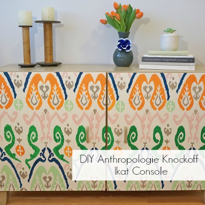 diy anthropologie inspired ikat console, painted furniture