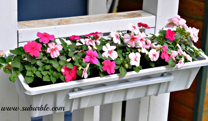 flower boxes for the playhouse, flowers, gardening, outdoor living, These impatiens were waiting to show off their stuff
