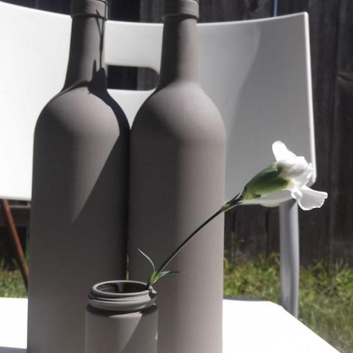 turn wine bottles into pottery, home decor, repurposing upcycling