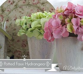 potted faux hydrangea, crafts, seasonal holiday decor