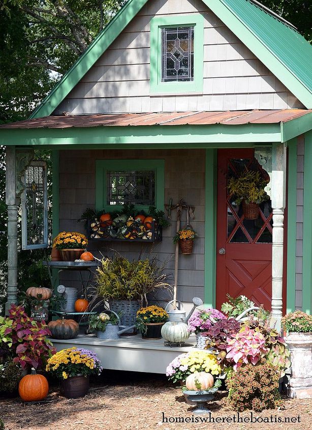 fall around the potting shed, flowers, gardening