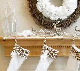 solution for hanging multiple stockings, seasonal holiday d cor, Curtain rod for hanging stockings