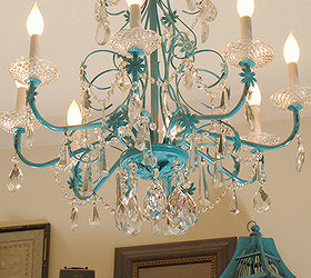blue chandelier redo, home decor, lighting