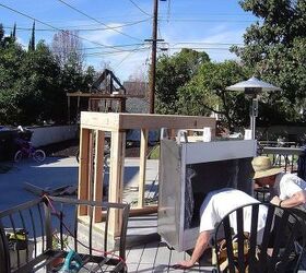 our outdoor kitchen deck and patio cover, fireplaces mantels, home improvement, outdoor living, patio, The frame to put fireplace