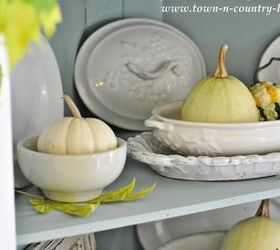 how to decorate for fall on a budget, seasonal holiday d cor, Create a color scheme using items you already own A collection of white dishes became the starting point of my Fall decor
