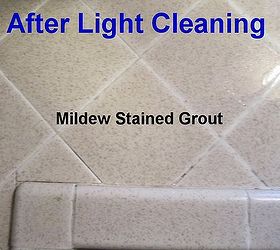 removing kitchen sink stains preventing them from coming back, After Light Cleaning Mildew stains on the tile grout adjacent to the sink
