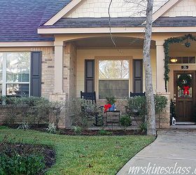 join me out on the front porch to see my outdoor christmas decor, outdoor living, porches, seasonal holiday decor, wreaths, simple outdoor christmas decor for my cottage home