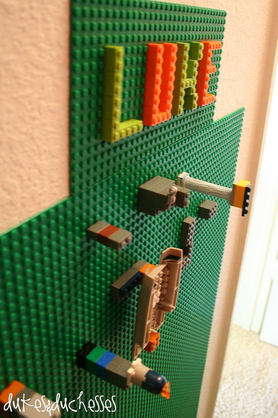 a homemade lego wall, wall decor