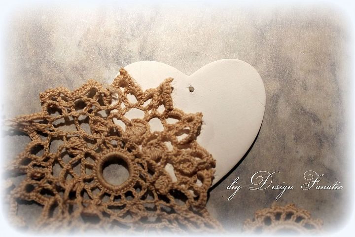 easy clay hearts, crafts, seasonal holiday decor, valentines day ideas, I used some antique lace that my grandmother made to make an imprint on the clay hearts