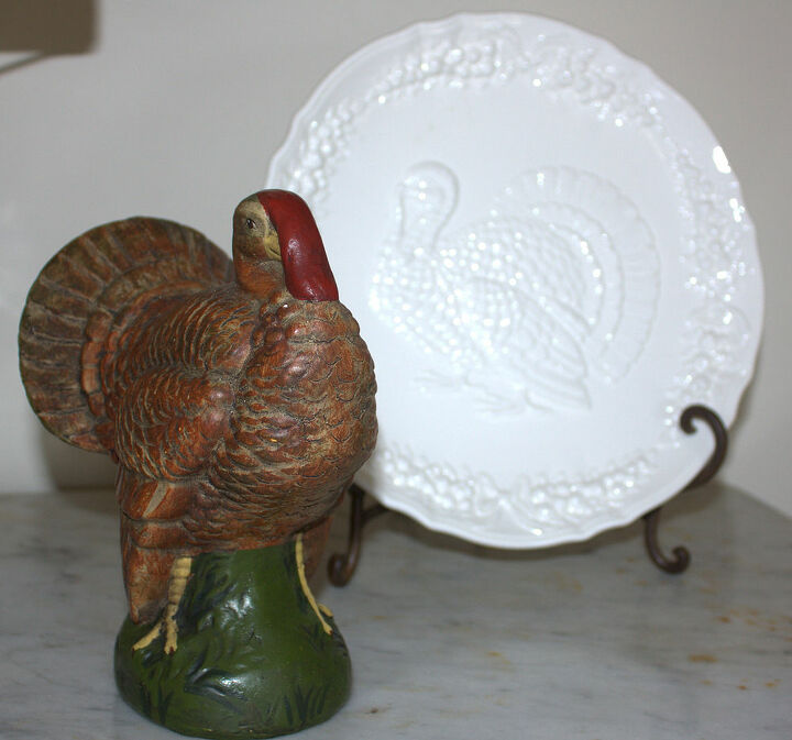 thanksgiving decorating, seasonal holiday d cor, thanksgiving decorations, New turkey and fairly new turkey plate